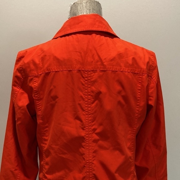 Lands End Jacket Orange Button Up Trench Coat Size 2-4 - Picture 11 of 14